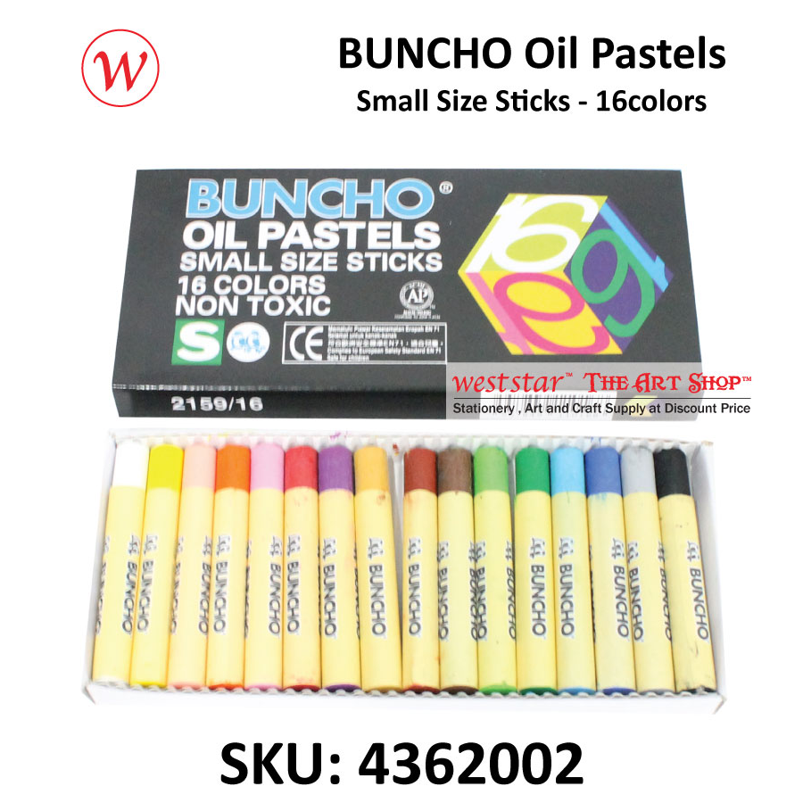 Buncho Oil Pastel Small Size Stick - Black Box - Non-Toxic Crayon Kids Art Craft Drawing Colouring