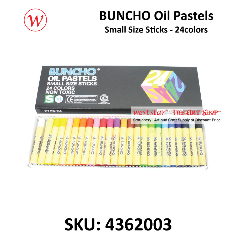 Buncho Oil Pastel Small Size Stick - Black Box - Non-Toxic Crayon Kids Art Craft Drawing Colouring