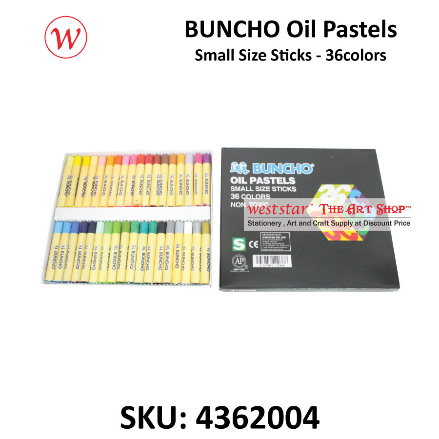 Buncho Oil Pastel Small Size Stick - Black Box - Non-Toxic Crayon Kids Art Craft Drawing Colouring