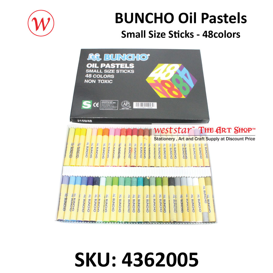 Buncho Oil Pastel Small Size Stick - Black Box - Non-Toxic Crayon Kids Art Craft Drawing Colouring
