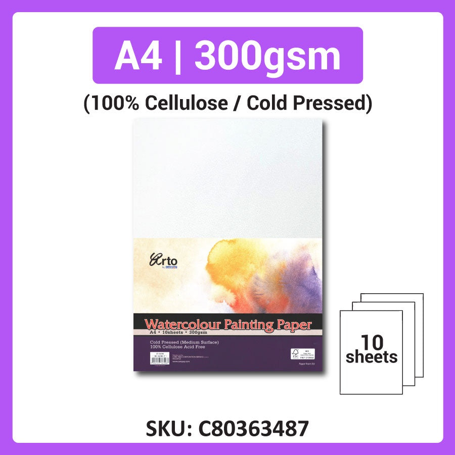A3, A4 Campap Watercolor Paper (10 x Loose Sheet) | 200gsm / 300gsm