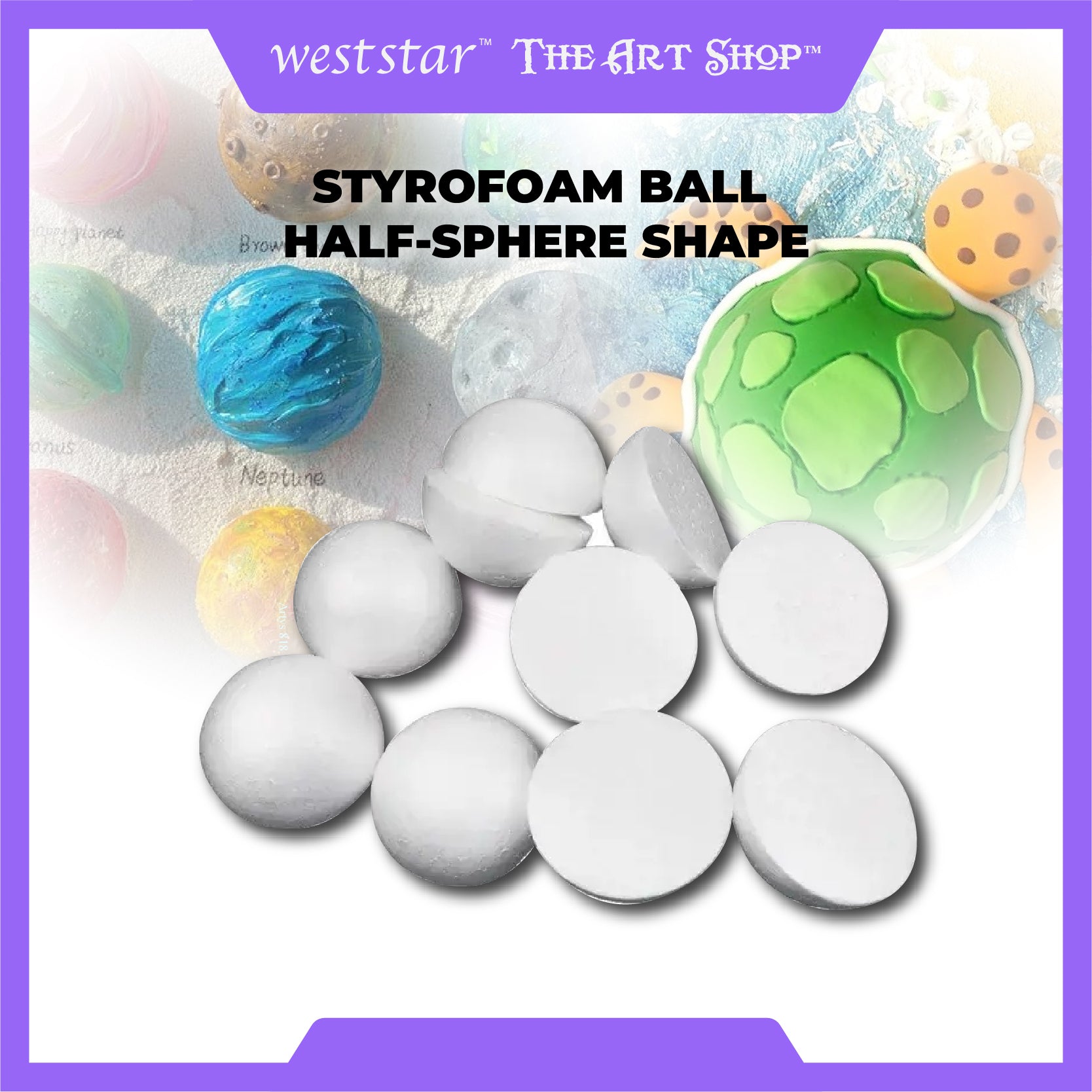 [WESTSTAR] Styrofoam Ball Half-Sphere Shape Polystrene Ball Half Foam Ball Modelling Ball Polyfoam Ball Gabus Bulat