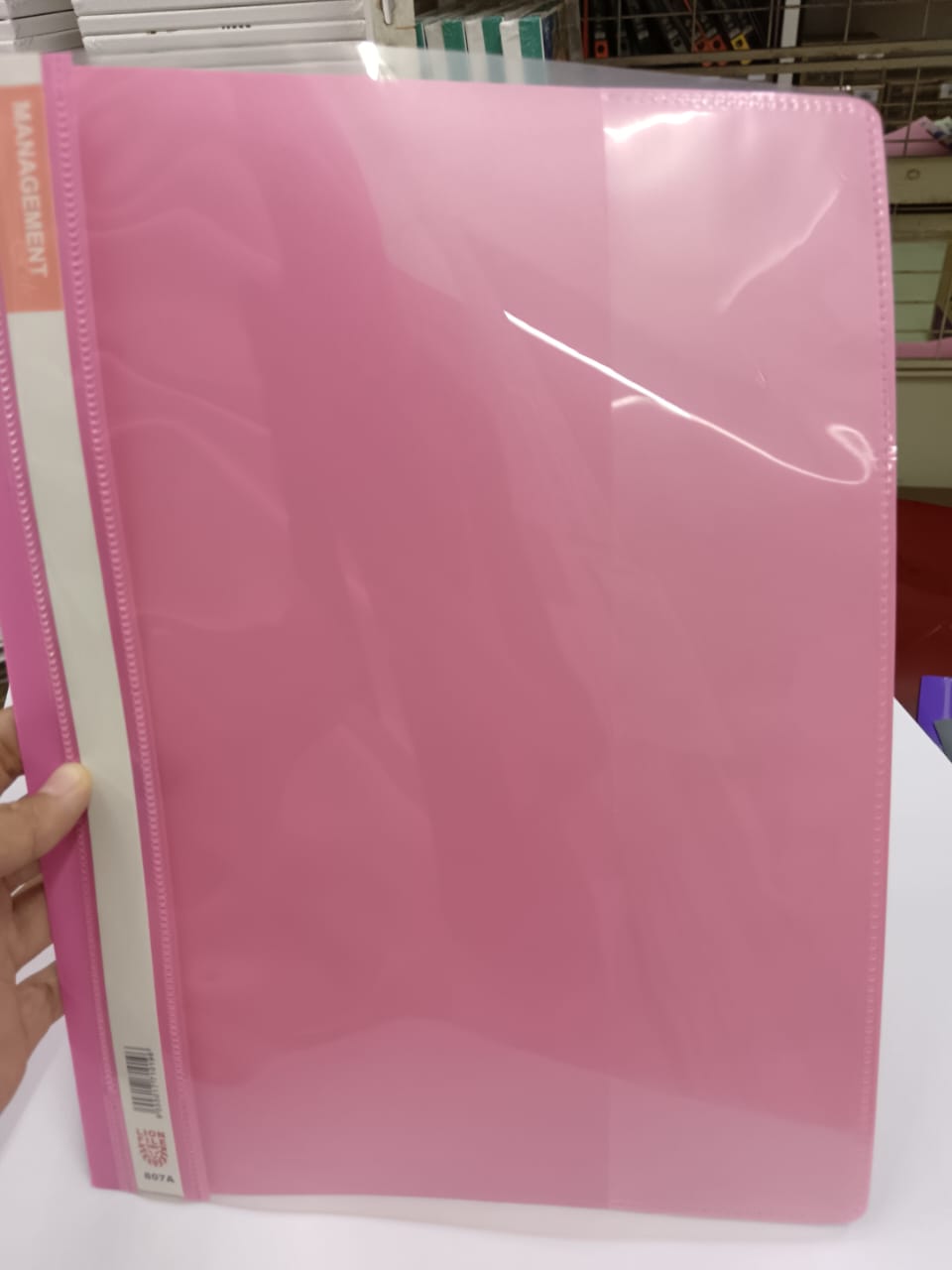 A4 Lion Management File 807A PVC Cover | Lightweight, Sturdy, Clear Front | Presentation & Document File