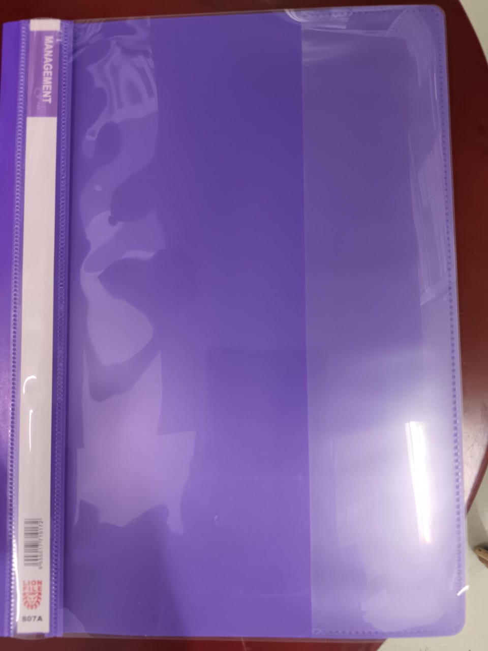 A4 Lion Management File 807A PVC Cover | Lightweight, Sturdy, Clear Front | Presentation & Document File