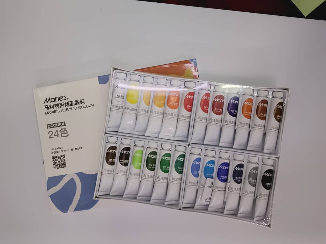 Marie's Acrylic Color Set (12ml) - 12, 18, 24colors