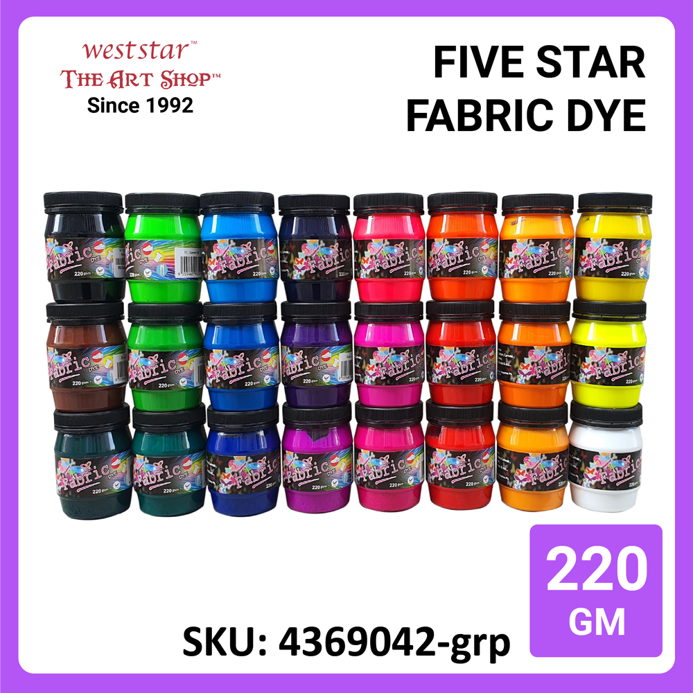 Five Star Fabric Dye 220gm - Standard Color | Weststar The Artshop