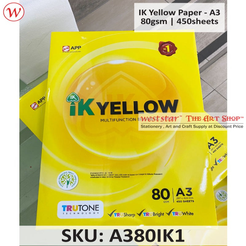 IK Yellow Paper | A3 x 80gsm 450SHEET