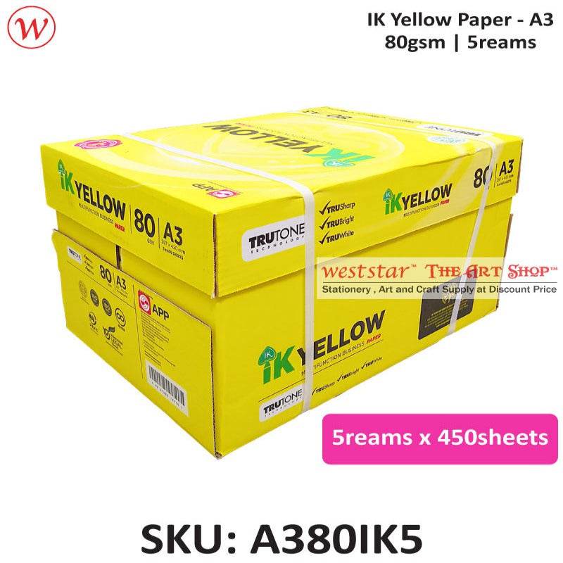 IK Yellow Paper | A3 x 80gsm 450SHEET