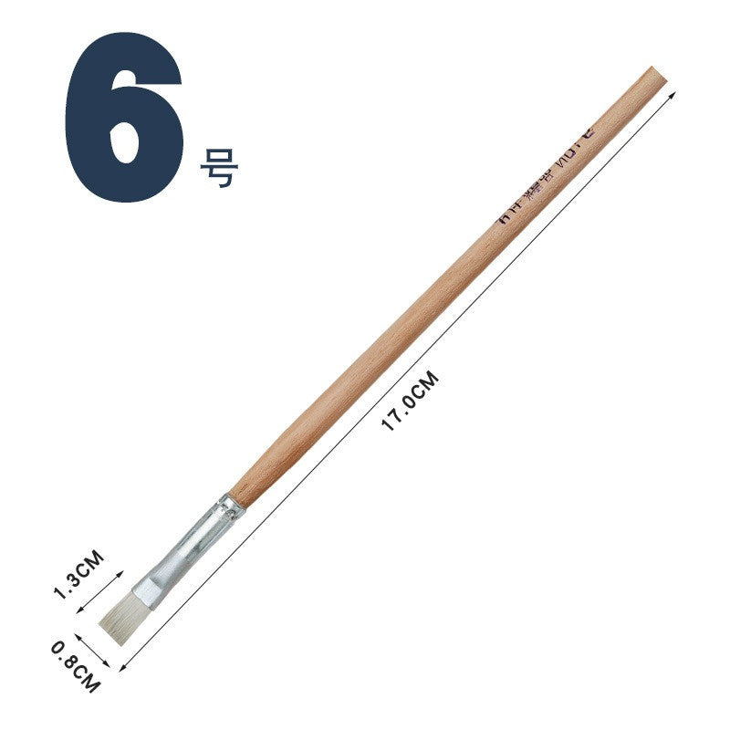 Goat Hair Eco Paint Brush Flat Short Handle No.1 to No.12 Painting Brush (Single Pc)