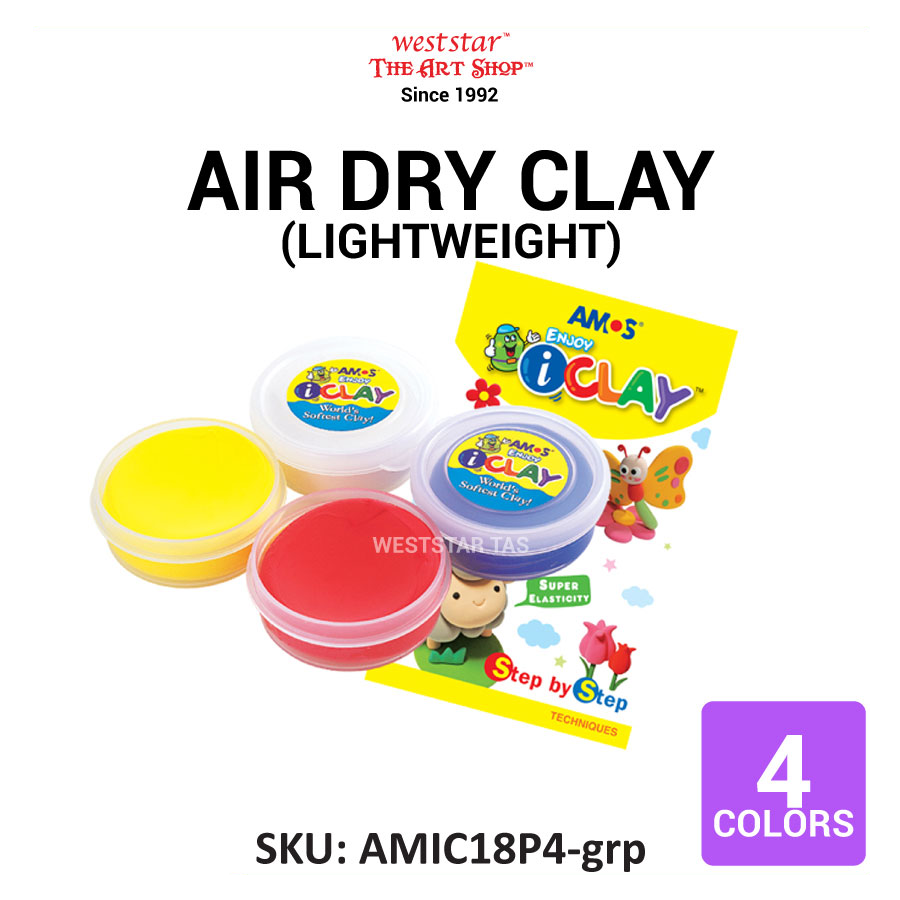 AMOS iCLAY , Air Dry Clay Set (4colors) - Bright Color / Glow in the dark / Neon