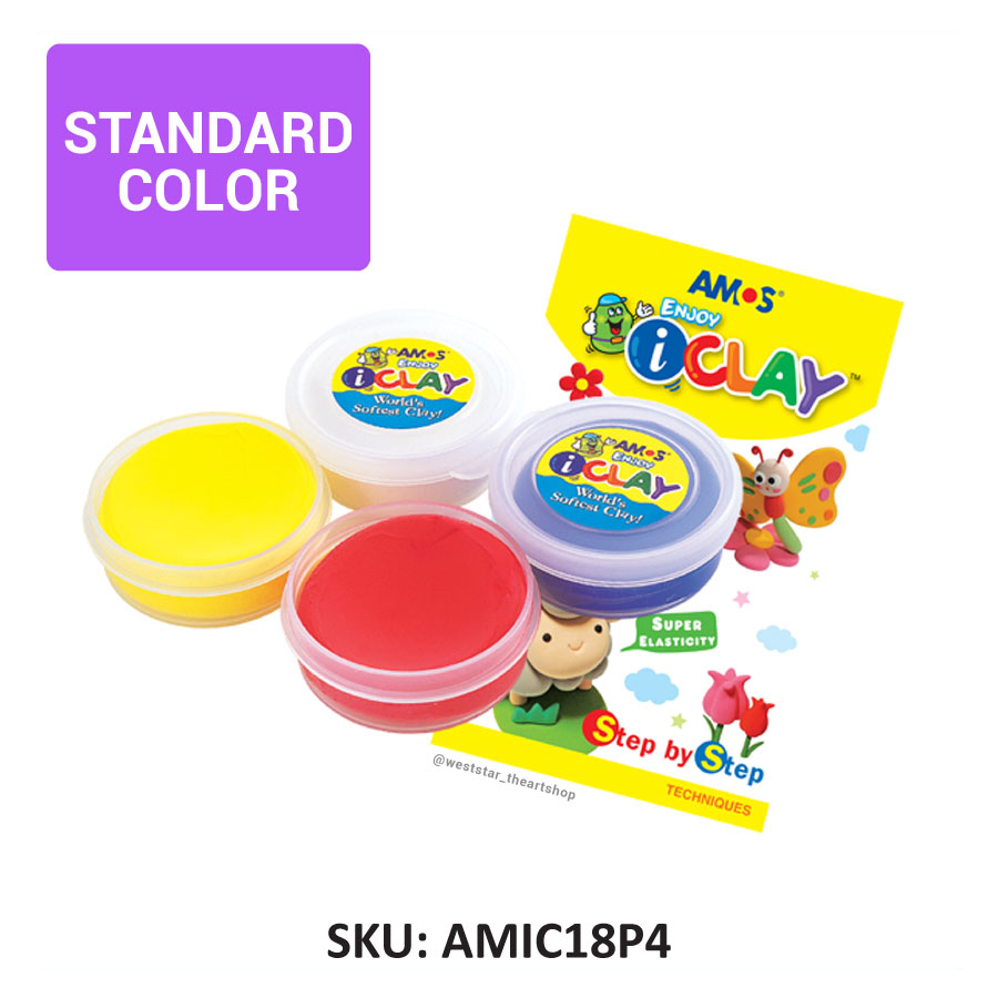 AMOS iCLAY , Air Dry Clay Set (4colors) - Bright Color / Glow in the dark / Neon
