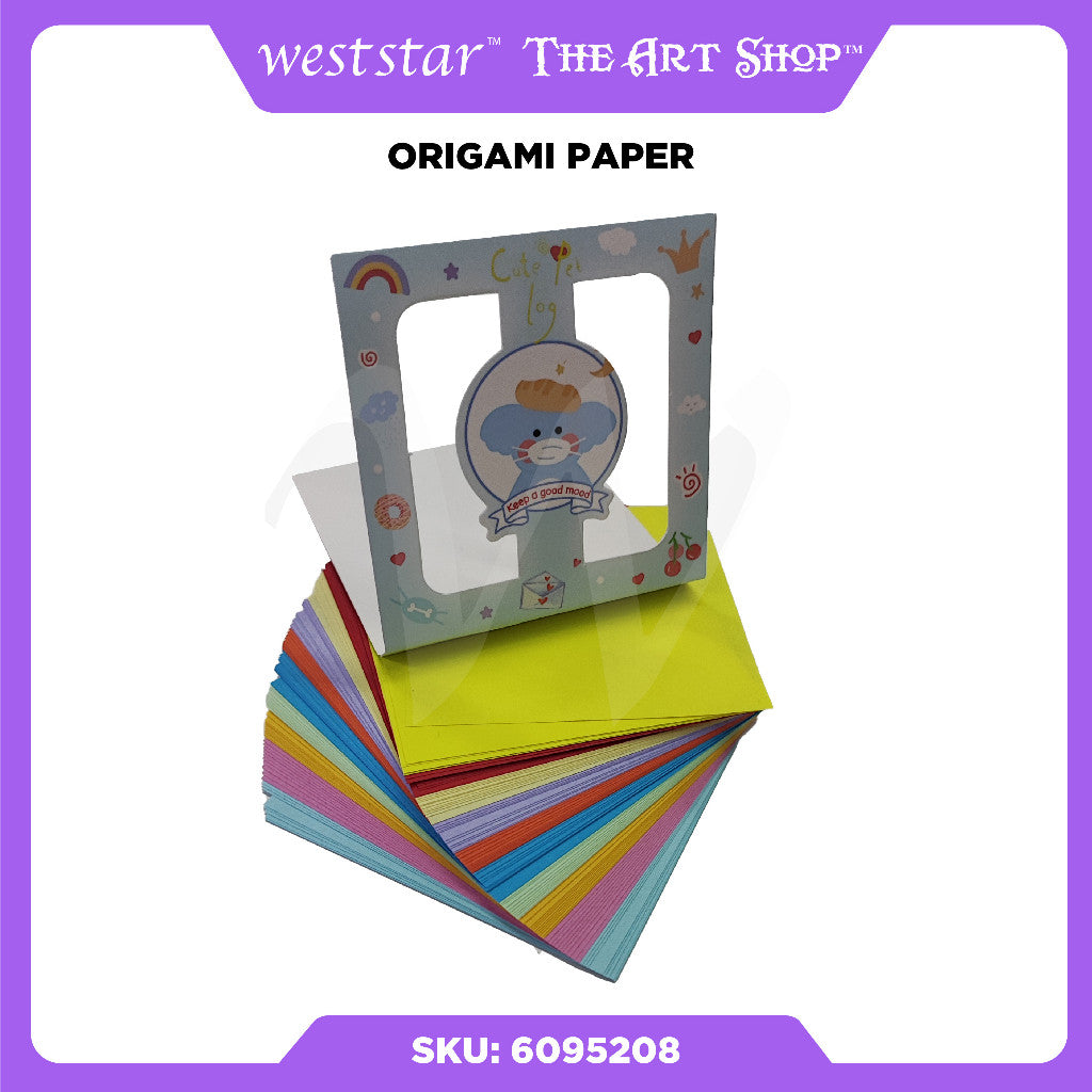 Origami Paper Crane Square Paper Folded Papercraft Kertas Colorful DIY Paper Folding Paper
