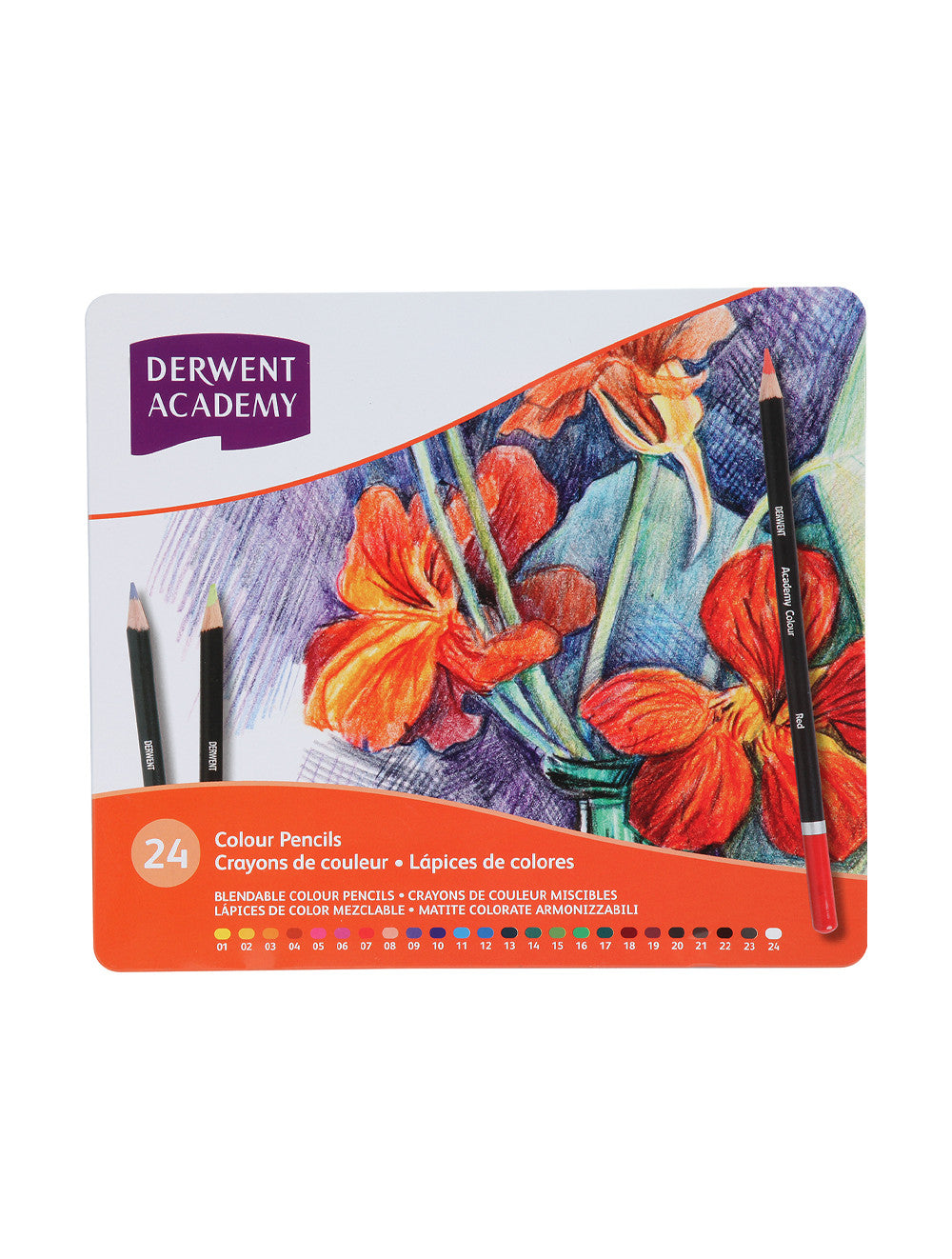 Derwent Academy Colour Pencils Set Blendable Color Pencil for Painting 24 colors