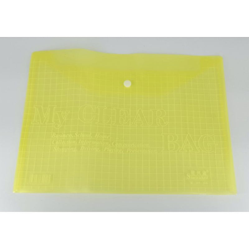 MOOTYS A4/A3 Button Pocket File Landscape Button My Clear Bag Document File Transparent File Holder A3/A4 MT-113