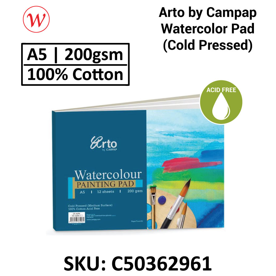 A5 Arto by Campap Watercolor Pad 12sheets | 200gsm