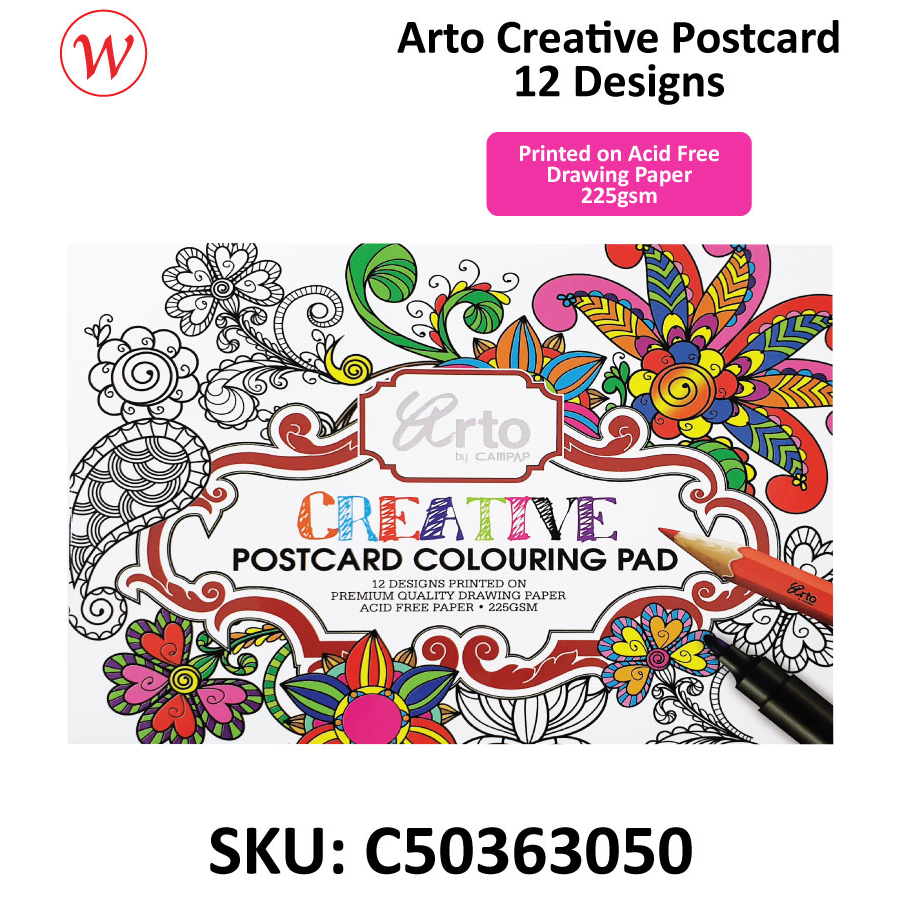 Arto Creative Postcard 12pcs - 120mm x 165mm | 225gsm
