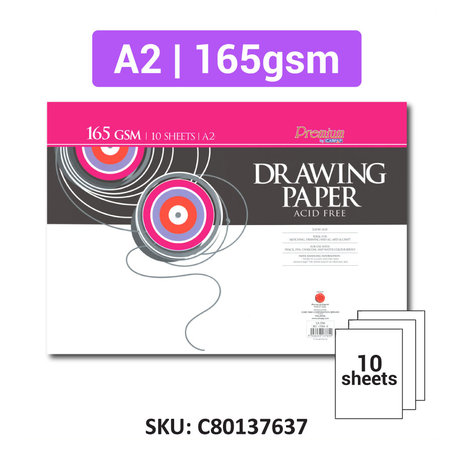 A2 Campap Drawing Paper - 135gsm, 165gsm, 200gsm