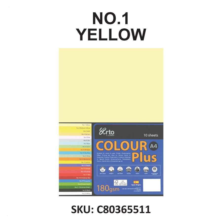 Arto by Campap A4 Colour Plus 10sheets x 180gsm