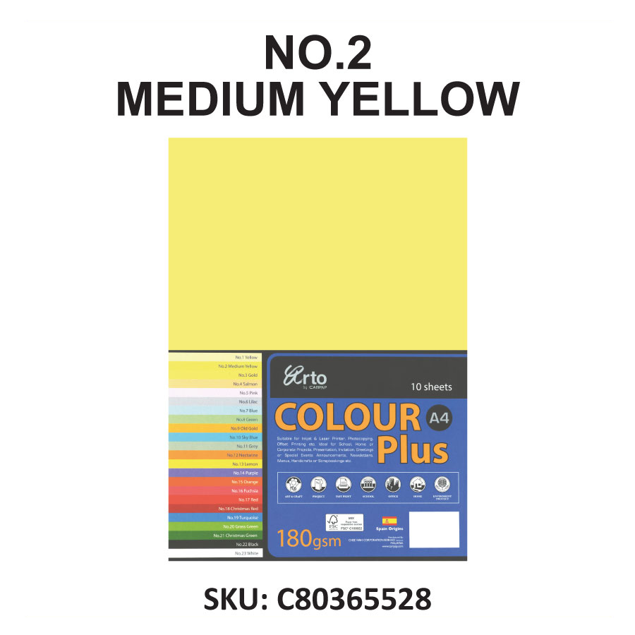 Arto by Campap A4 Colour Plus 10sheets x 180gsm