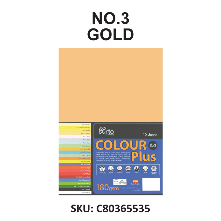 Arto by Campap A4 Colour Plus 10sheets x 180gsm