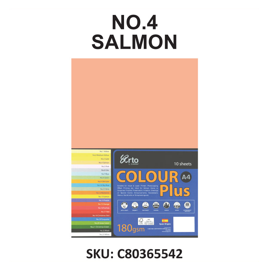 Arto by Campap A4 Colour Plus 10sheets x 180gsm