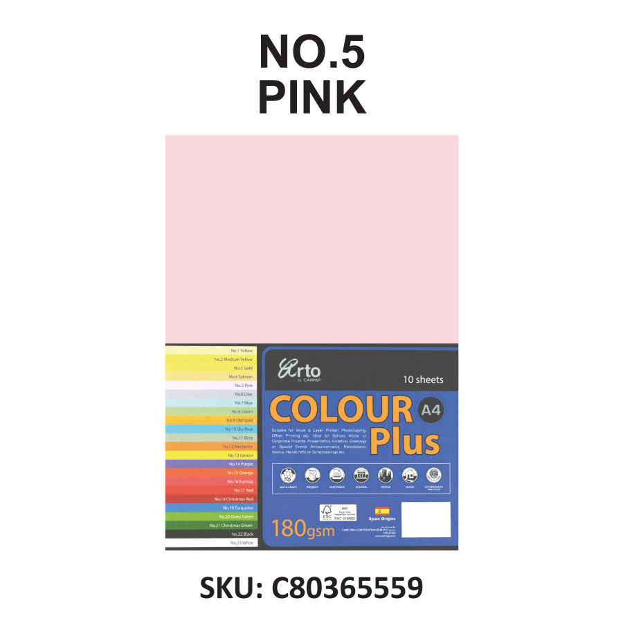 Arto by Campap A4 Colour Plus 10sheets x 180gsm