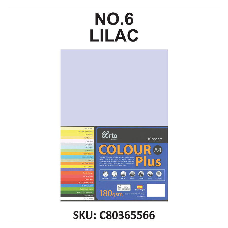 Arto by Campap A4 Colour Plus 10sheets x 180gsm