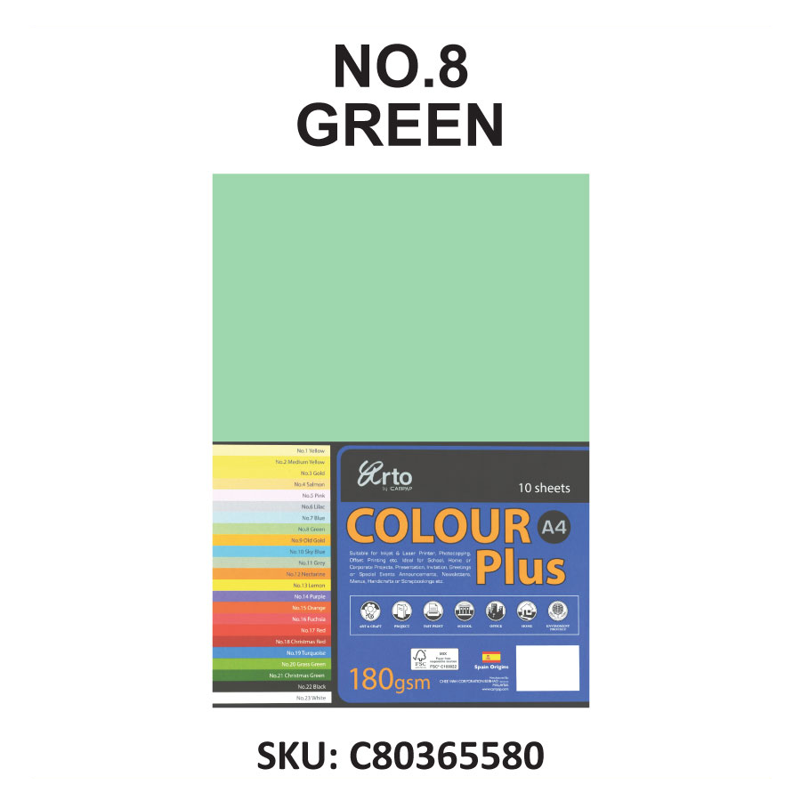 Arto by Campap A4 Colour Plus 10sheets x 180gsm