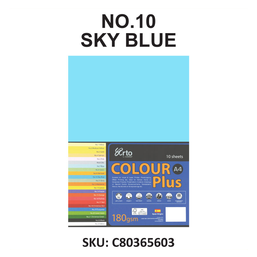 Arto by Campap A4 Colour Plus 10sheets x 180gsm