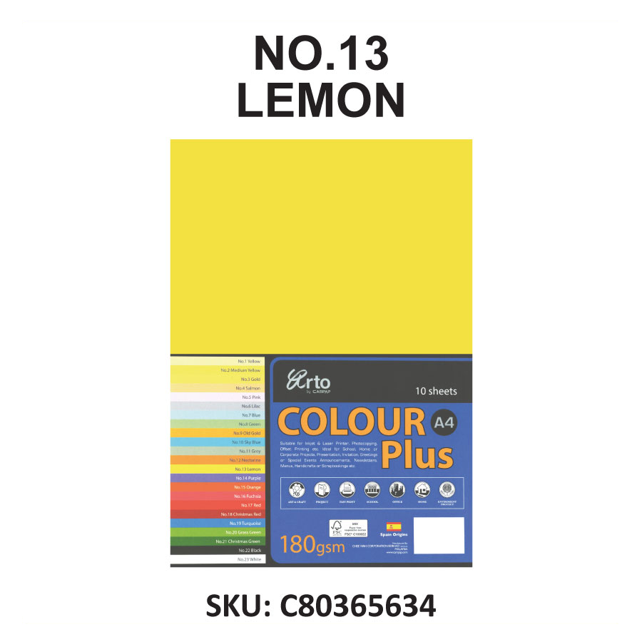 Arto by Campap A4 Colour Plus 10sheets x 180gsm
