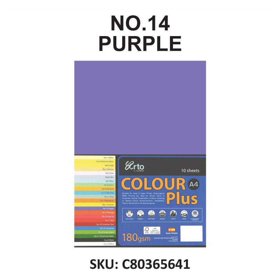 Arto by Campap A4 Colour Plus 10sheets x 180gsm