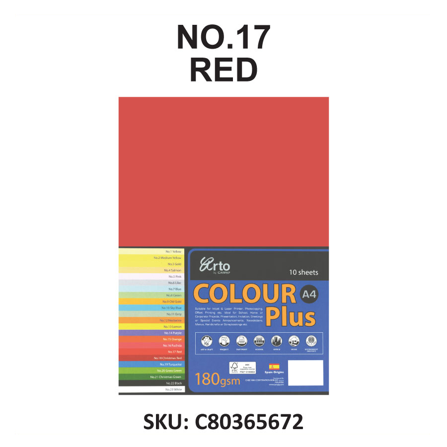 Arto by Campap A4 Colour Plus 10sheets x 180gsm