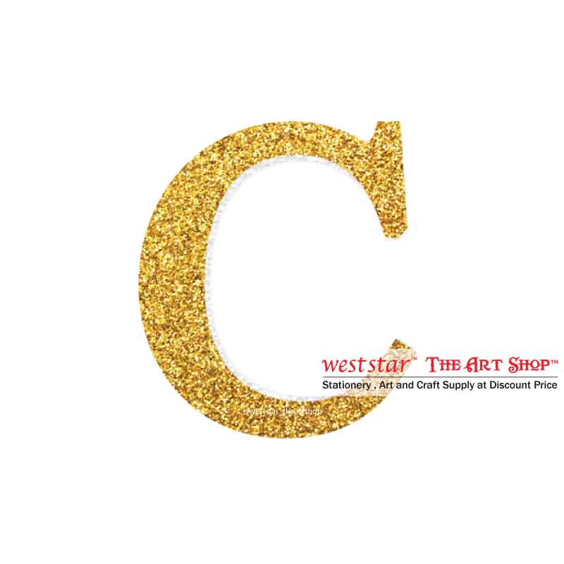 Styrofoam - Alphabet with Gold Glitter