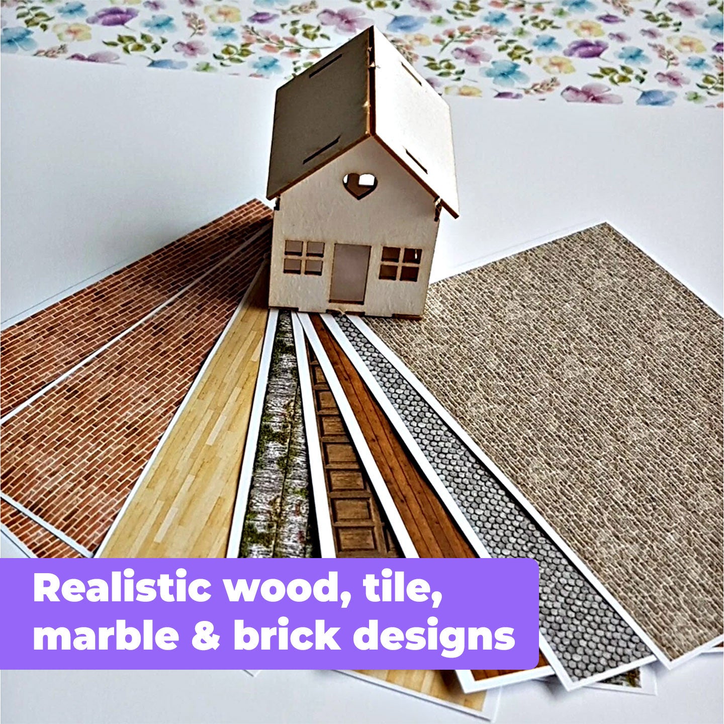 A4 Miniature Diorama Flooring Floor / Wallpaper pattern ( 1:24 / 1:18 ) - Single pc