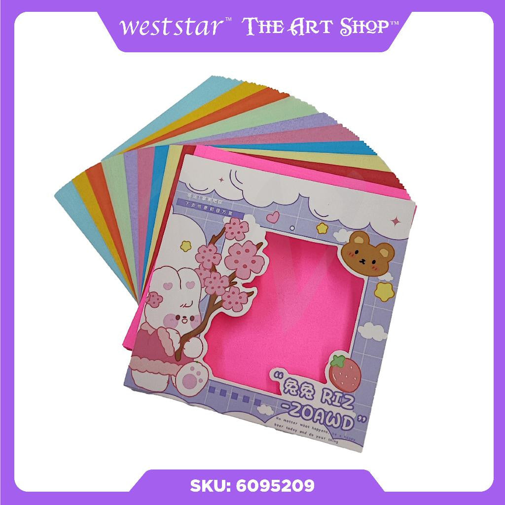 Origami Paper Crane Square Paper Folded Papercraft Kertas Colorful DIY Paper Folding Paper