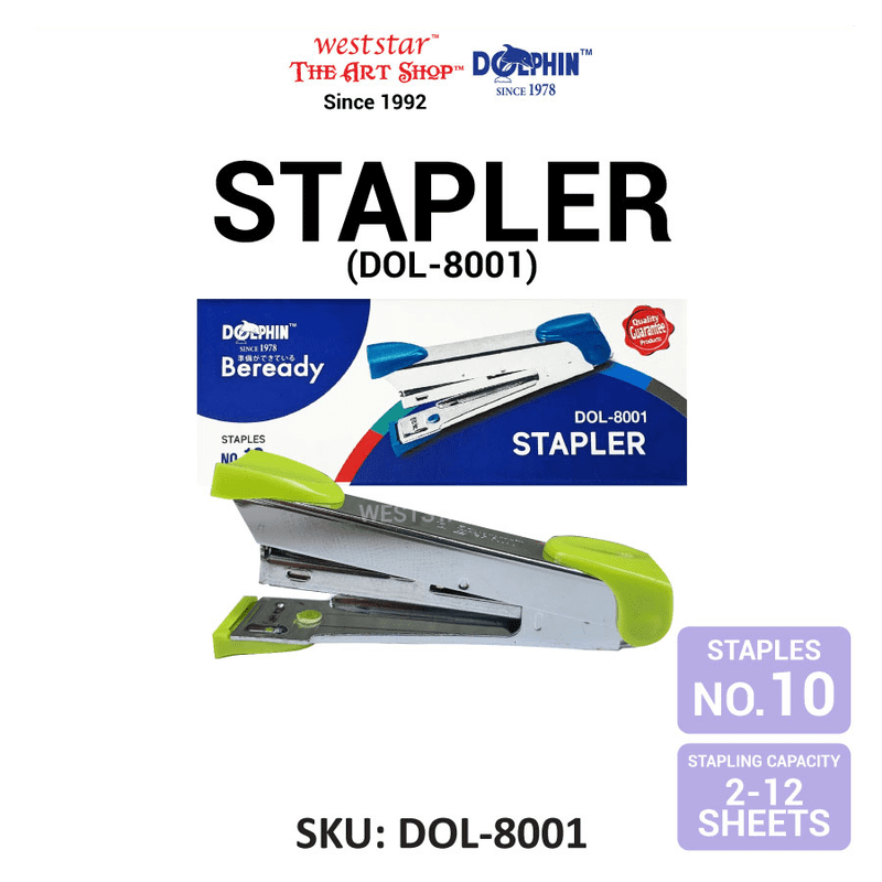 Dolphin Stapler (DOL-8001) No.10 Stapler (2-12sheets)