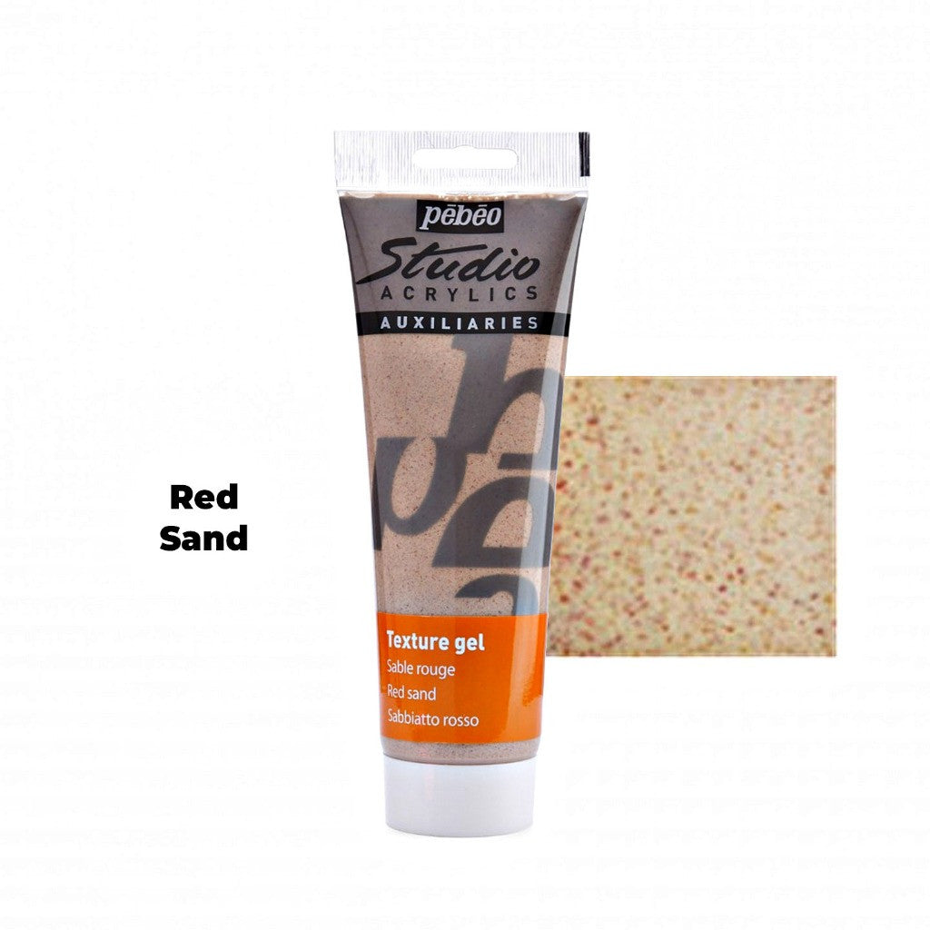 Pebeo Texture Gel (250ml) | BLACK, WHITE, RED, YELLOW SAND