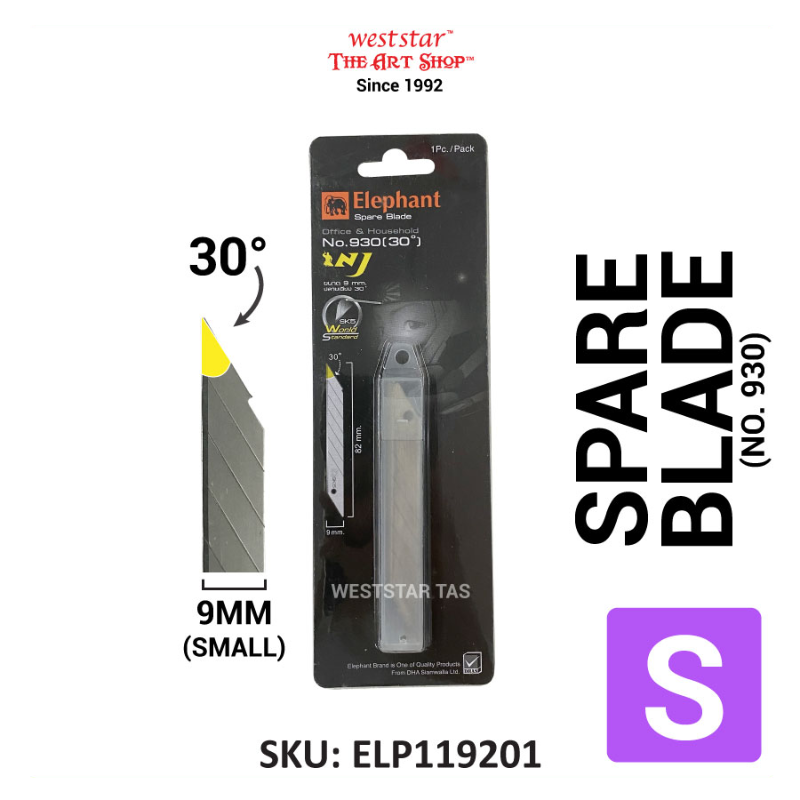 Elephant Small Blade, Spare Blade, Cutter Blade 9mm (No. 930) | 30degree