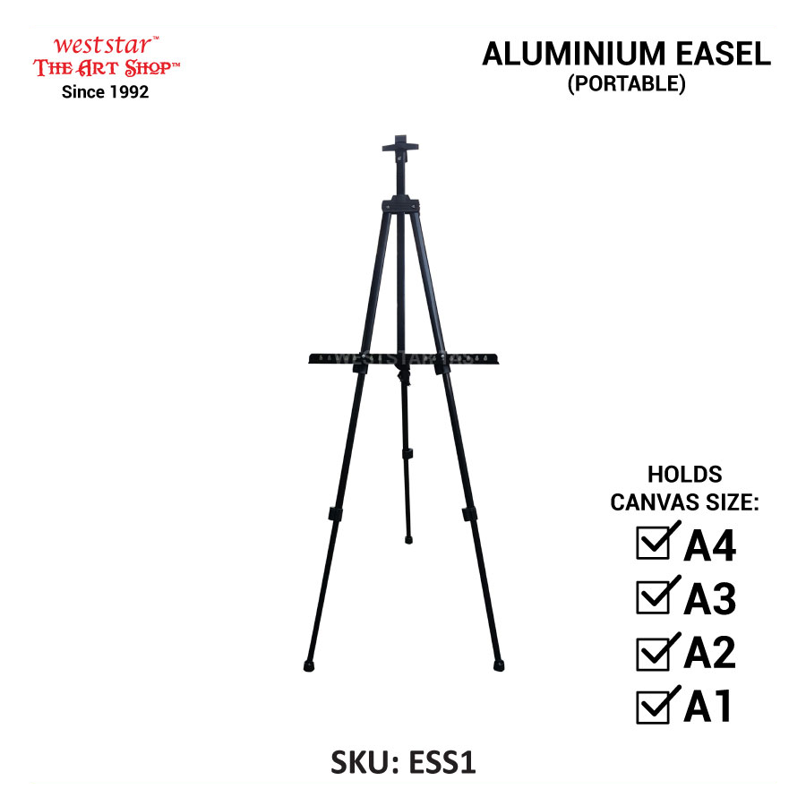 Aluminium Easel Stand, Portable Easel with Bag A4, A3, A2, A1 (ESS1)