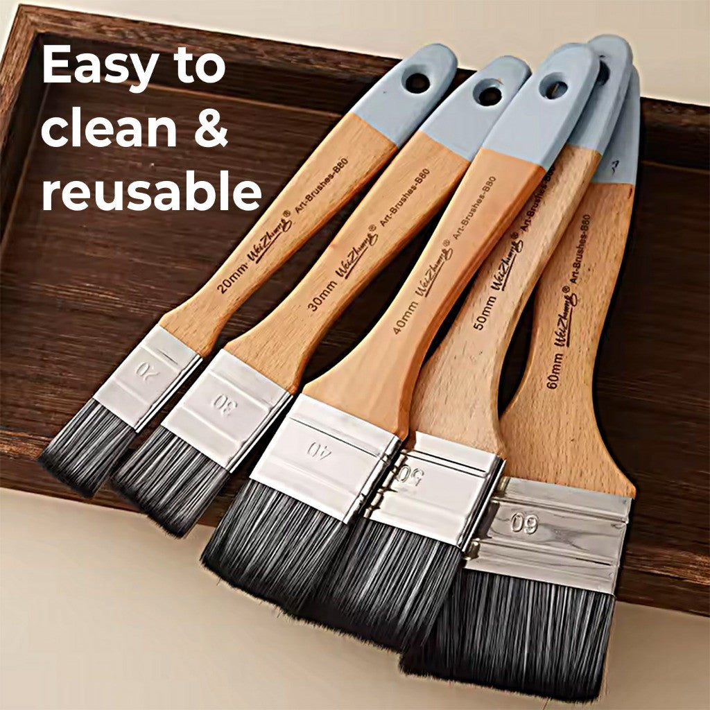 Nylon Studio Flat Board Brush (Beech Wood) 20mm-60mm