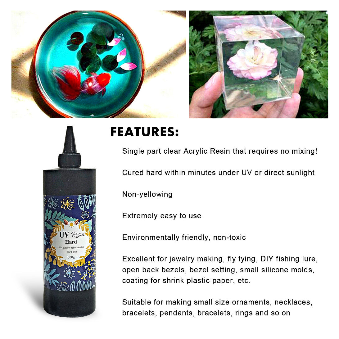 UV Resin Hard UV Curable Resin Solution 50g / 200g / 500g Art & Craft
