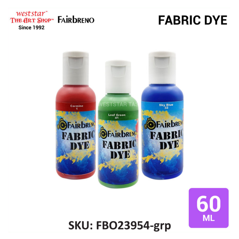 Fairbreno Fabric Dye 60ml (Paint directly, also suitable for Silkscreen printing, Stamp, Stencilling)