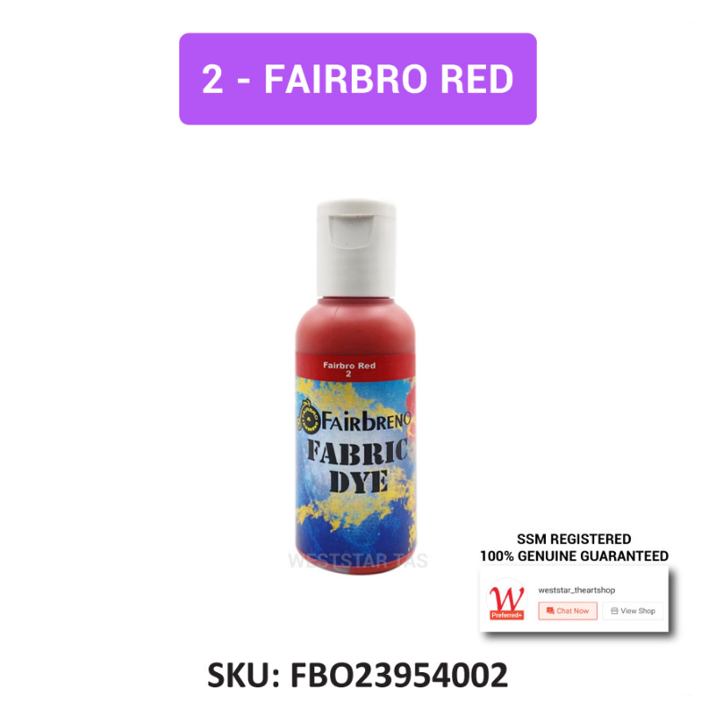 Fairbreno Fabric Dye 60ml (Paint directly, also suitable for Silkscreen printing, Stamp, Stencilling)