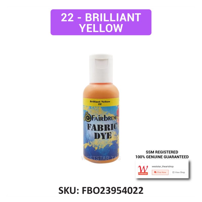 Fairbreno Fabric Dye 60ml (Paint directly, also suitable for Silkscreen printing, Stamp, Stencilling)