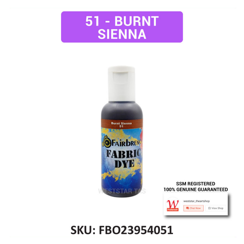 Fairbreno Fabric Dye 60ml (Paint directly, also suitable for Silkscreen printing, Stamp, Stencilling)