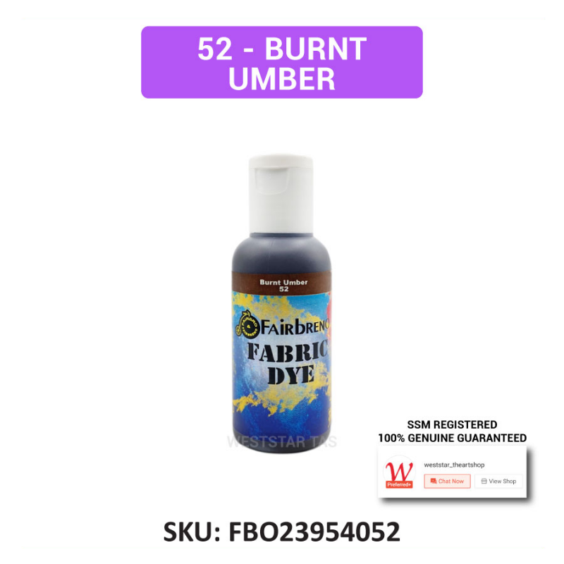 Fairbreno Fabric Dye 60ml (Paint directly, also suitable for Silkscreen printing, Stamp, Stencilling)