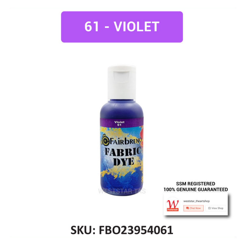 Fairbreno Fabric Dye 60ml (Paint directly, also suitable for Silkscreen printing, Stamp, Stencilling)