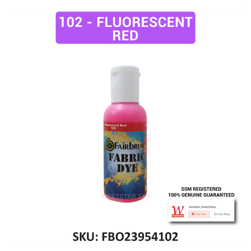 Fairbreno Fabric Dye 60ml (Paint directly, also suitable for Silkscreen printing, Stamp, Stencilling)