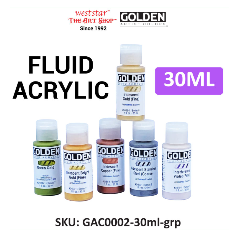 Golden Fluid Acrylic Color 30ml | (Inteference & Iridescent)