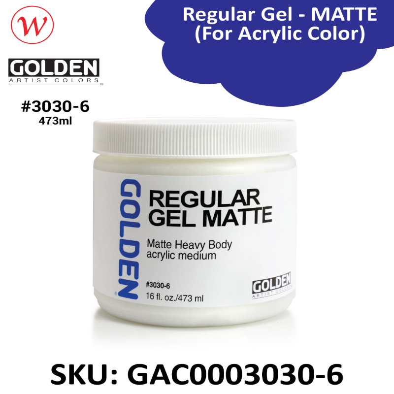 Golden Regular Gel - MATTE | (For Acrylic Color)